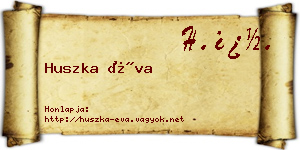 Huszka Éva névjegykártya